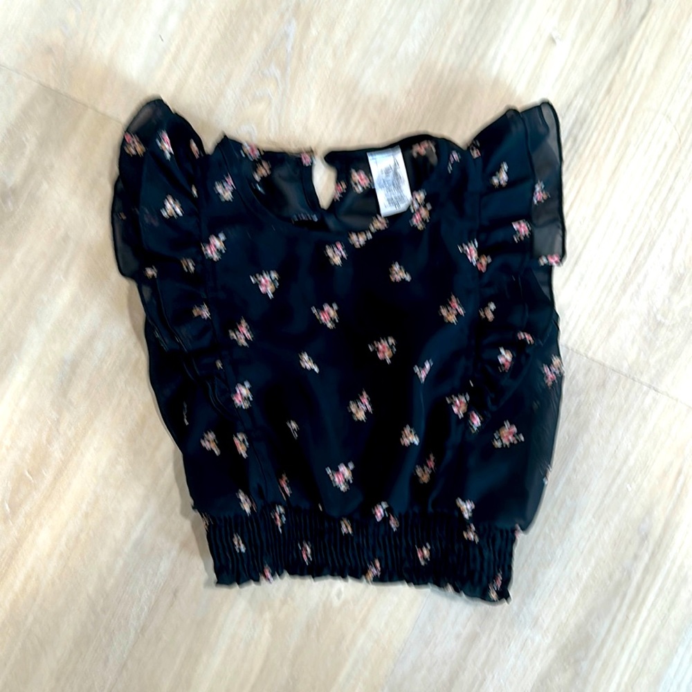 Girls floral blouse with slip attached